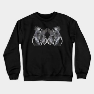 Geometric silver metallic futuristic pattern blac Crewneck Sweatshirt